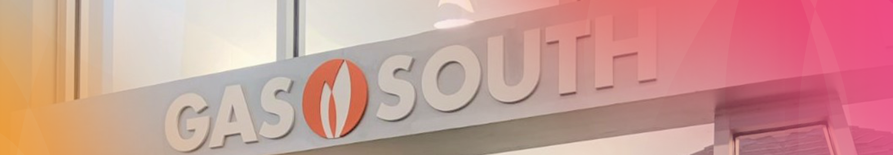 gas south logo on sign outside of a classroom