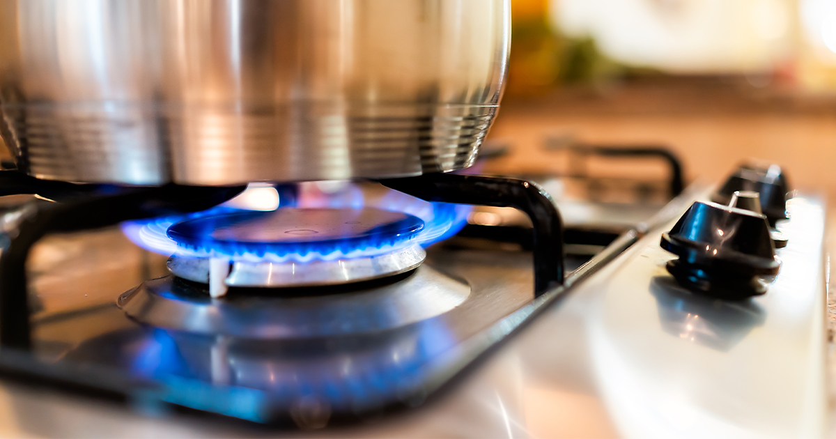 cooking with natural gas on stove