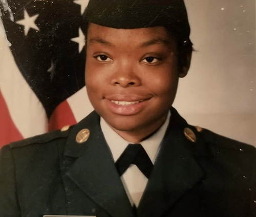 ebony in army uniform
